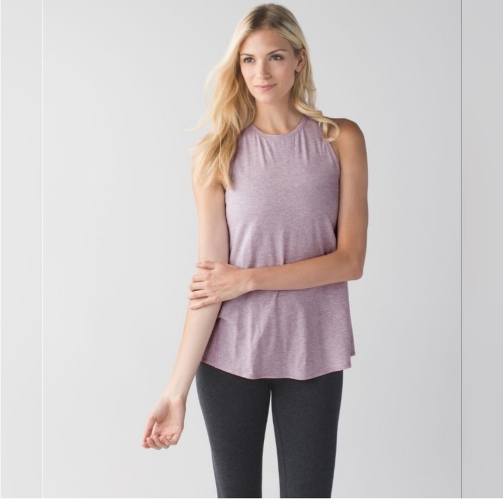 Lululemon all tied up tank in a Heather purple color 18” ptp